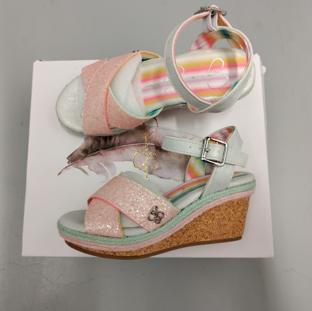 🆕Jessica Simpson | Sparkly Cork Wedge Espadrille Sandals Girls Size 13